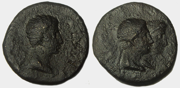 Augustus : Thrace : Jugate Busts of Rhoemetalkes and Pythodoris
